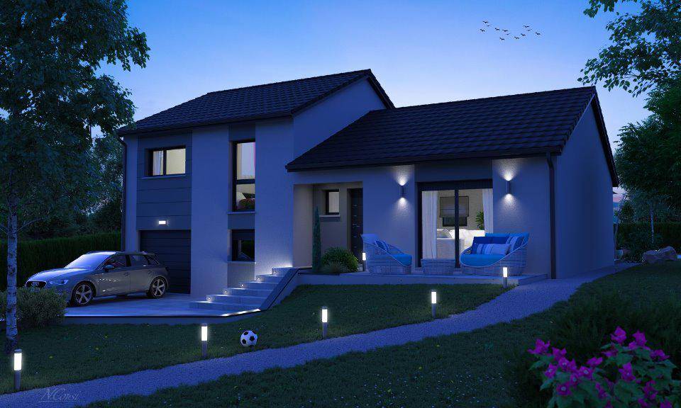 Programme terrain + maison à Pournoy-la-Grasse en Moselle (57) de 100 m² à vendre au prix de 389000€ - 1