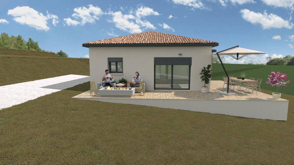 Programme terrain + maison à Saint-Sernin en Ardèche (07) de 100 m² à vendre au prix de 270000€ - 2