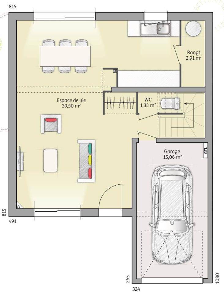 Programme terrain + maison à Radepont en Eure (27) de 93 m² à vendre au prix de 217500€ - 4
