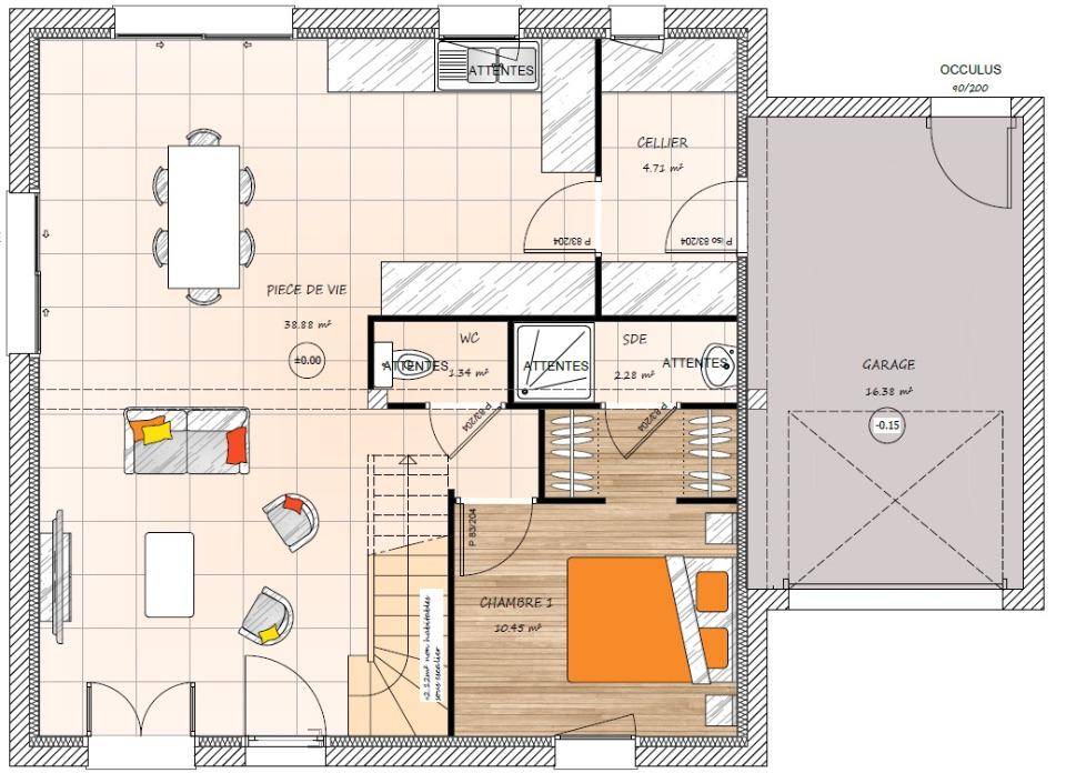 Programme terrain + maison à Écouflant en Maine-et-Loire (49) de 96 m² à vendre au prix de 263500€ - 4