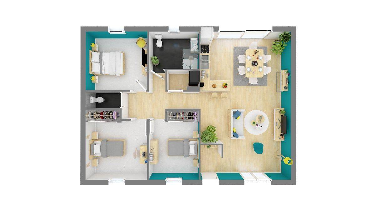 Programme terrain + maison à Semussac en Charente-Maritime (17) de 60 m² à vendre au prix de 164550€ - 4