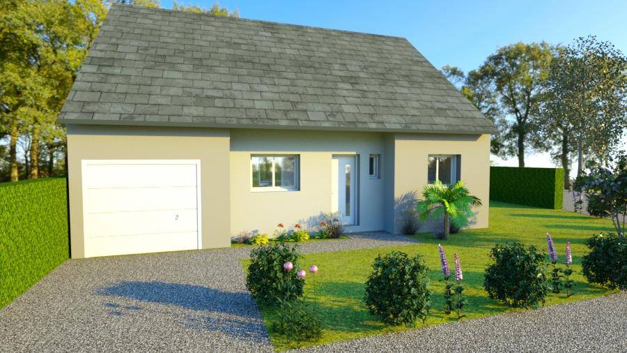 Programme terrain + maison à La Bazoge en Sarthe (72) de 77 m² à vendre au prix de 215000€ - 1