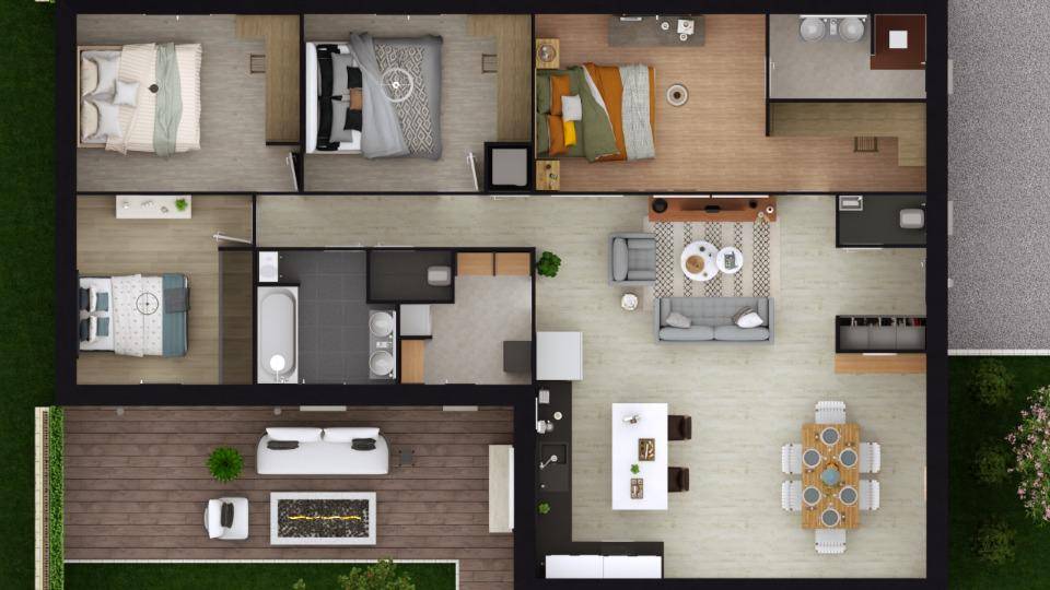 Programme terrain + maison à Diémoz en Isère (38) de 110 m² à vendre au prix de 400000€ - 3