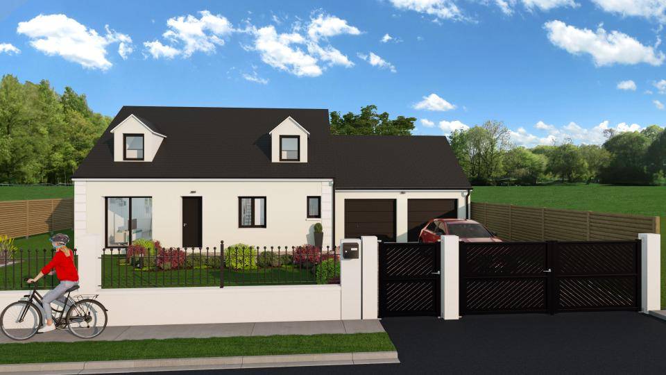 Programme terrain + maison à Pouzay en Indre-et-Loire (37) de 126 m² à vendre au prix de 283800€ - 1