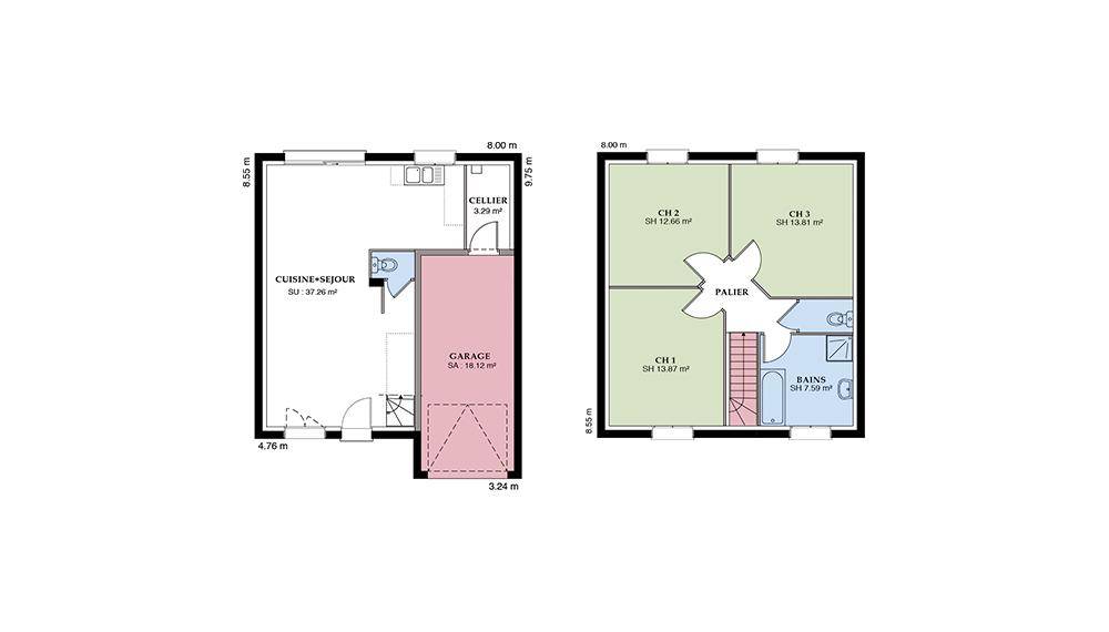 Programme terrain + maison à Yvré-le-Pôlin en Sarthe (72) de 84 m² à vendre au prix de 197026€ - 4