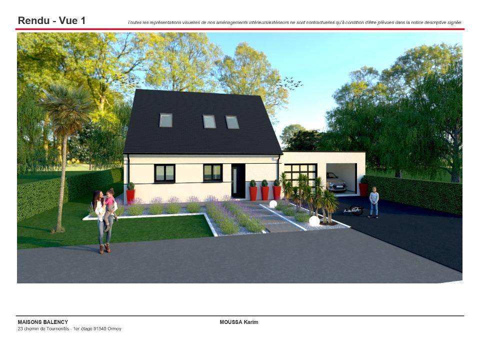 Programme terrain + maison à Boissy-sous-Saint-Yon en Essonne (91) de 103 m² à vendre au prix de 352000€ - 1