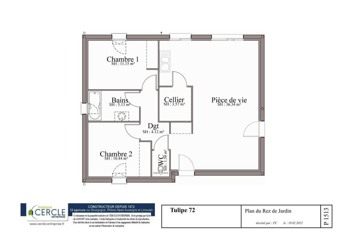 Programme terrain + maison à Domérat en Allier (03) de 72 m² à vendre au prix de 155770€ - 4