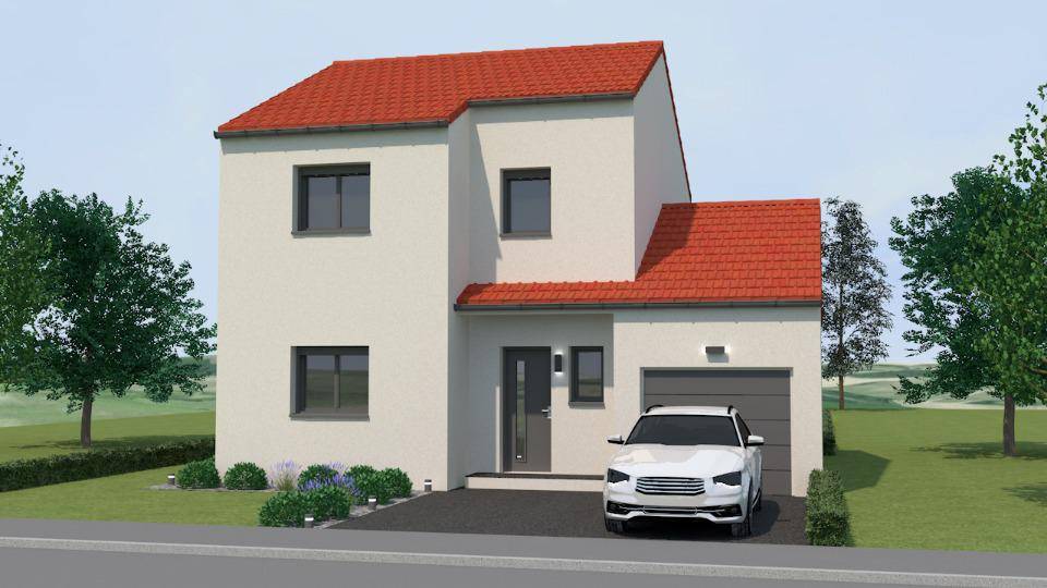 Programme terrain + maison à Pommérieux en Moselle (57) de 90 m² à vendre au prix de 289000€ - 1