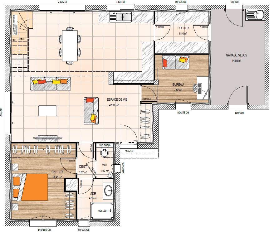 Programme terrain + maison à Les Garennes sur Loire en Maine-et-Loire (49) de 125 m² à vendre au prix de 398700€ - 4