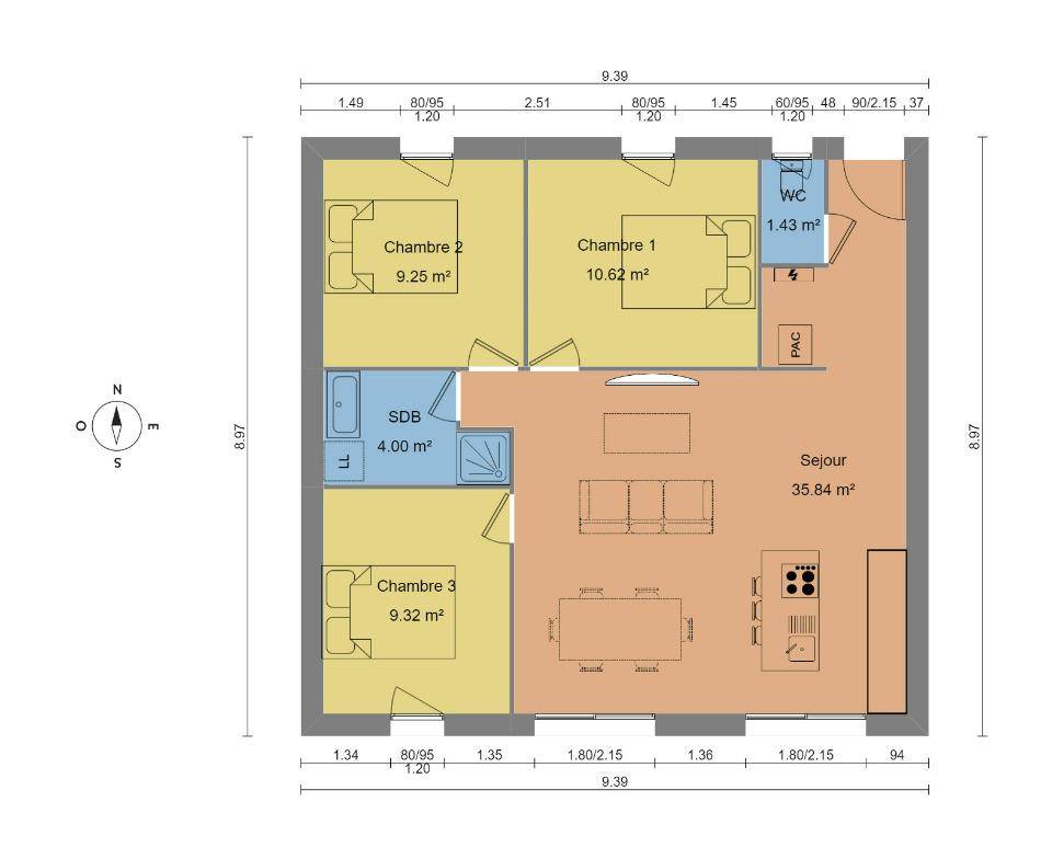 Programme terrain + maison à Villers-Bocage en Calvados (14) de 70 m² à vendre au prix de 172000€ - 4