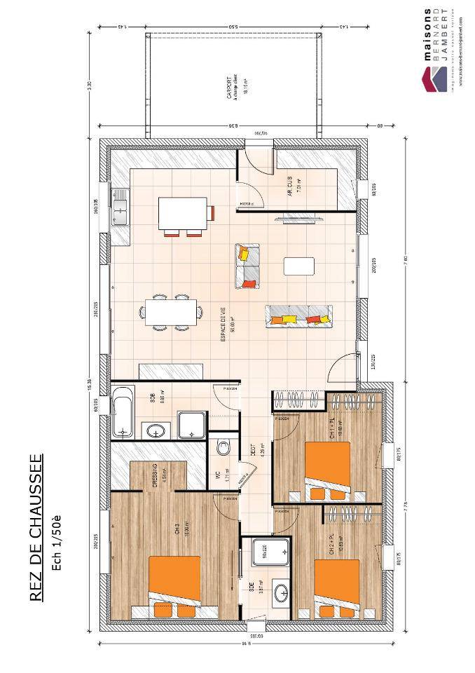 Programme terrain + maison à Val d'Erdre-Auxence en Maine-et-Loire (49) de 100 m² à vendre au prix de 255400€ - 4