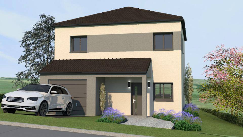 Programme terrain + maison à Pournoy-la-Chétive en Moselle (57) de 90 m² à vendre au prix de 299000€ - 1