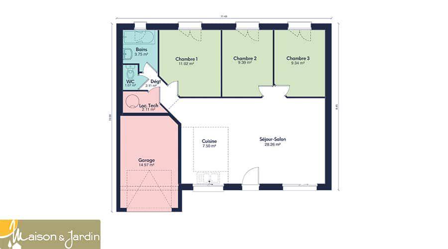 Programme terrain + maison à Escurolles en Allier (03) de 75 m² à vendre au prix de 150925€ - 3