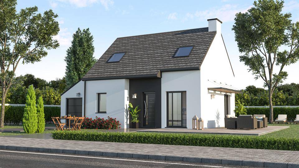 Programme terrain + maison à Kerlaz en Finistère (29) de 89 m² à vendre au prix de 229000€ - 1