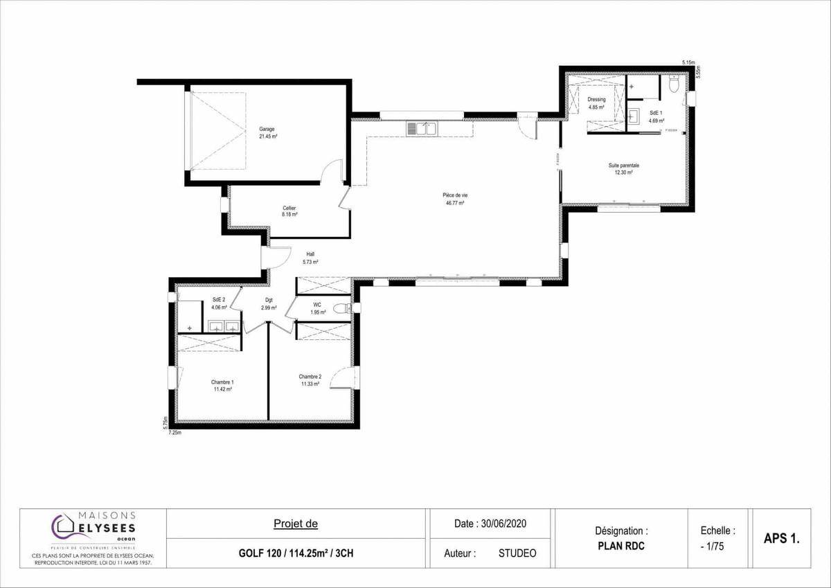 Programme terrain + maison à Saujon en Charente-Maritime (17) de 114 m² à vendre au prix de 391170€ - 4