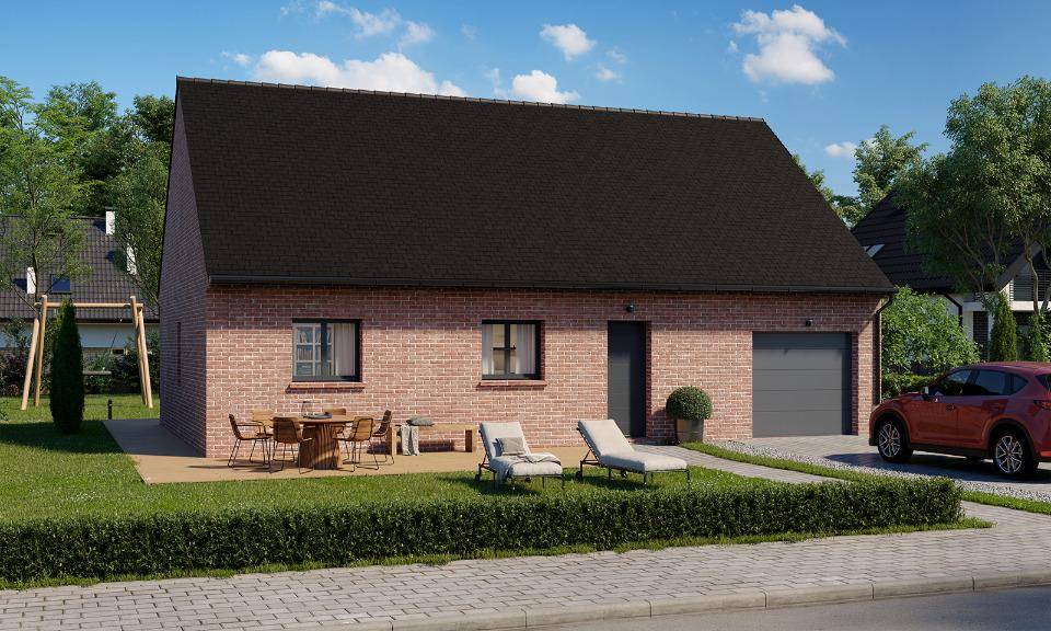 Programme terrain + maison à Avesnes-le-Sec en Nord (59) de 85 m² à vendre au prix de 224100€ - 1