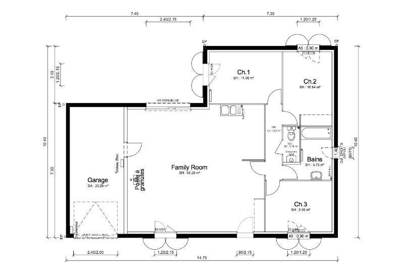 Programme terrain + maison à La Tour-du-Pin en Isère (38) de 93 m² à vendre au prix de 360000€ - 2