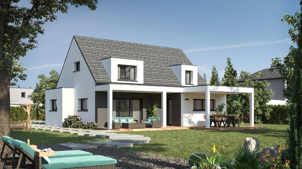 Programme terrain + maison à Ploudalmézeau en Finistère (29) de 137 m² à vendre au prix de 417300€ - 1