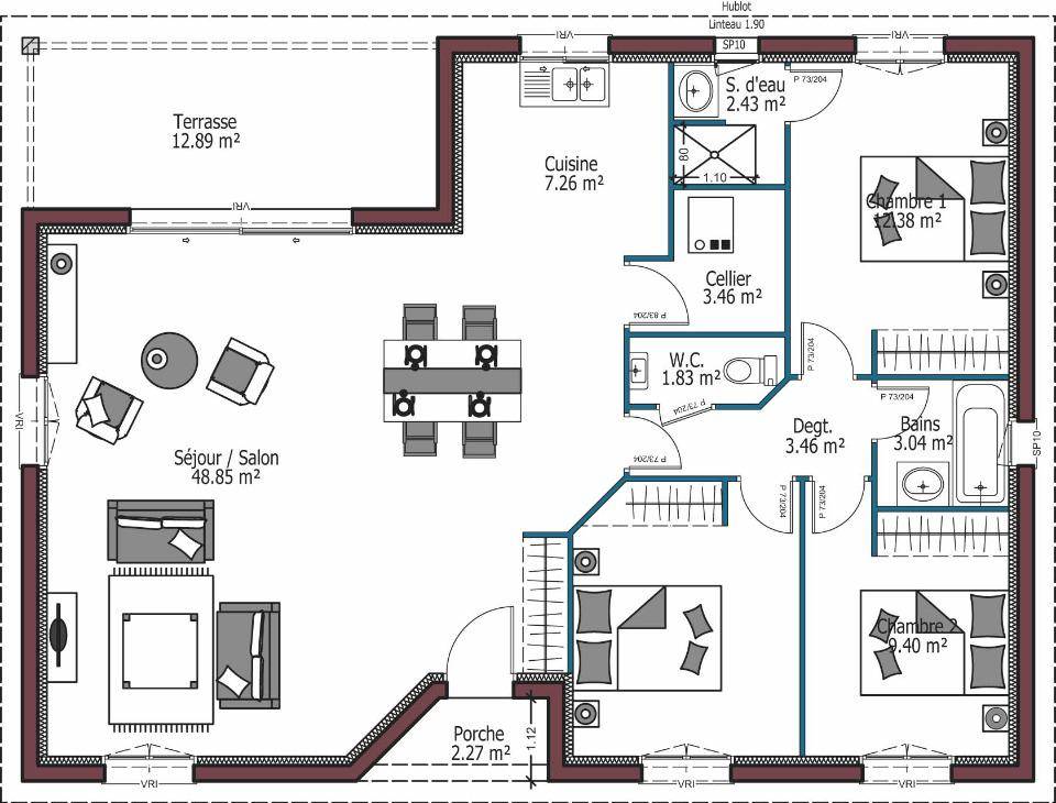 Programme terrain + maison à Saint-Jean-de-Marsacq en Landes (40) de 103 m² à vendre au prix de 410000€ - 4