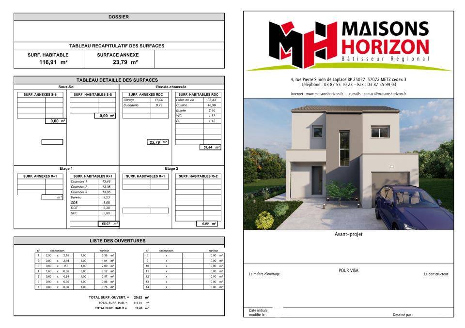Programme terrain + maison à Metzeresche en Moselle (57) de 116 m² à vendre au prix de 304800€ - 4