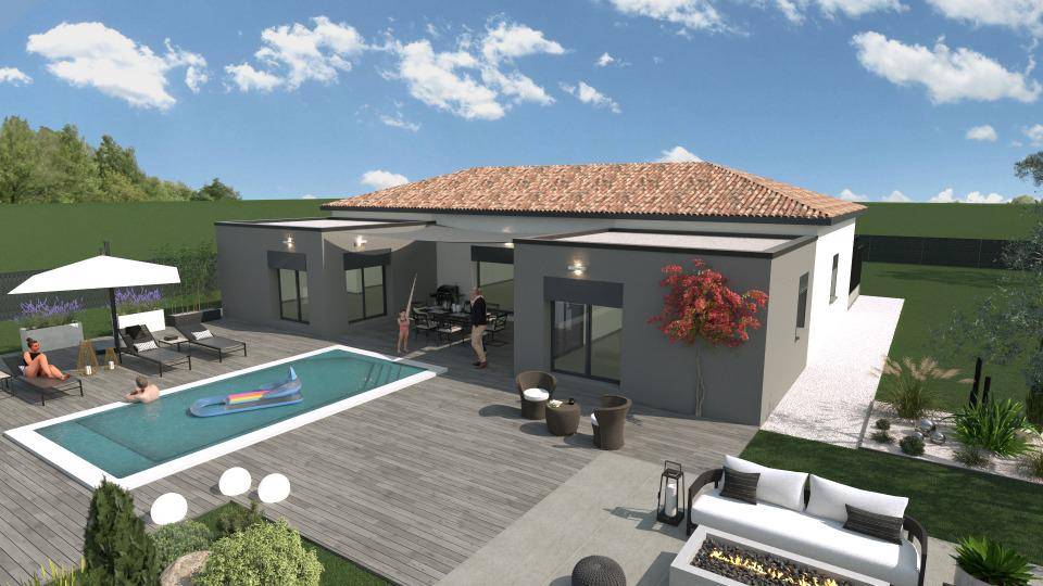 Programme terrain + maison à Saint-Paul-le-Jeune en Ardèche (07) de 140 m² à vendre au prix de 362000€ - 1