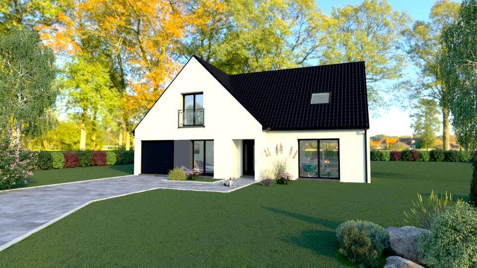 Programme terrain + maison à Camphin-en-Carembault en Nord (59) de 150 m² à vendre au prix de 384000€ - 1