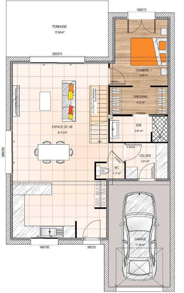 Programme terrain + maison à Les Hauts-d'Anjou en Maine-et-Loire (49) de 106 m² à vendre au prix de 257500€ - 4