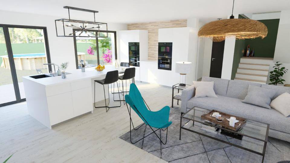 Programme terrain + maison à Vallon-Pont-d'Arc en Ardèche (07) de 115 m² à vendre au prix de 334900€ - 2
