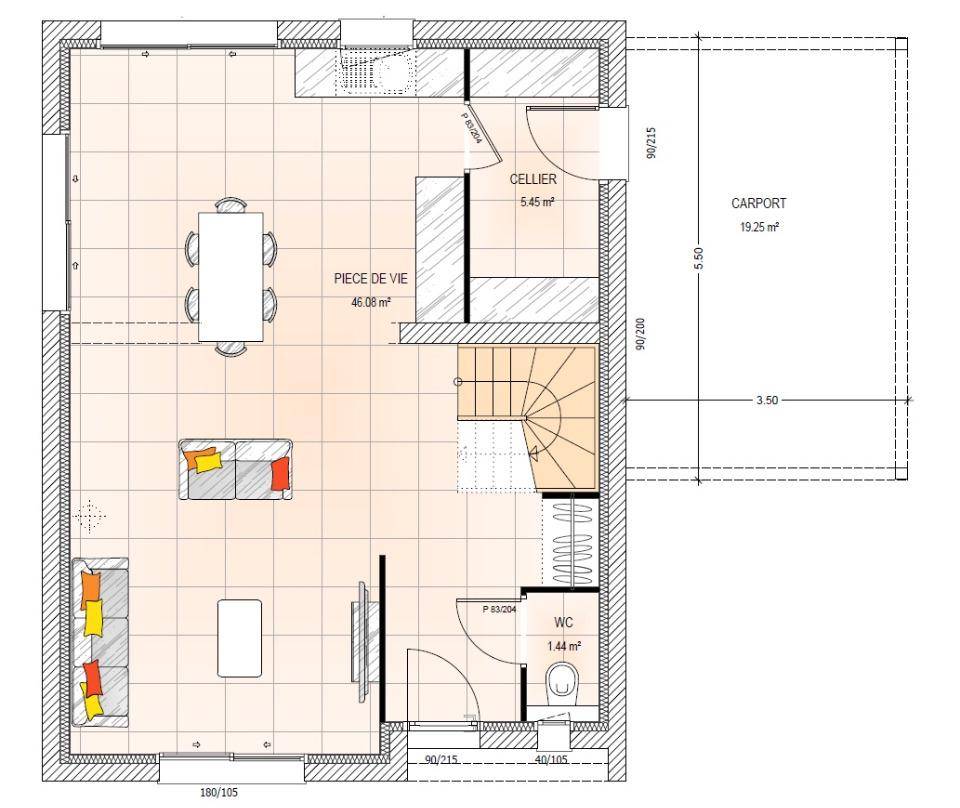 Programme terrain + maison à Angers en Maine-et-Loire (49) de 100 m² à vendre au prix de 359500€ - 4