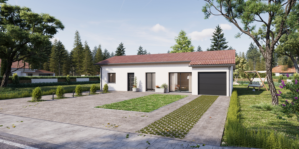 Programme terrain + maison à Andrézieux-Bouthéon en Loire (42) de 77 m² à vendre au prix de 254500€ - 2