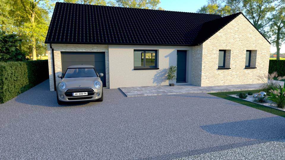 Programme terrain + maison à Wormhout en Nord (59) de 105 m² à vendre au prix de 238000€ - 1