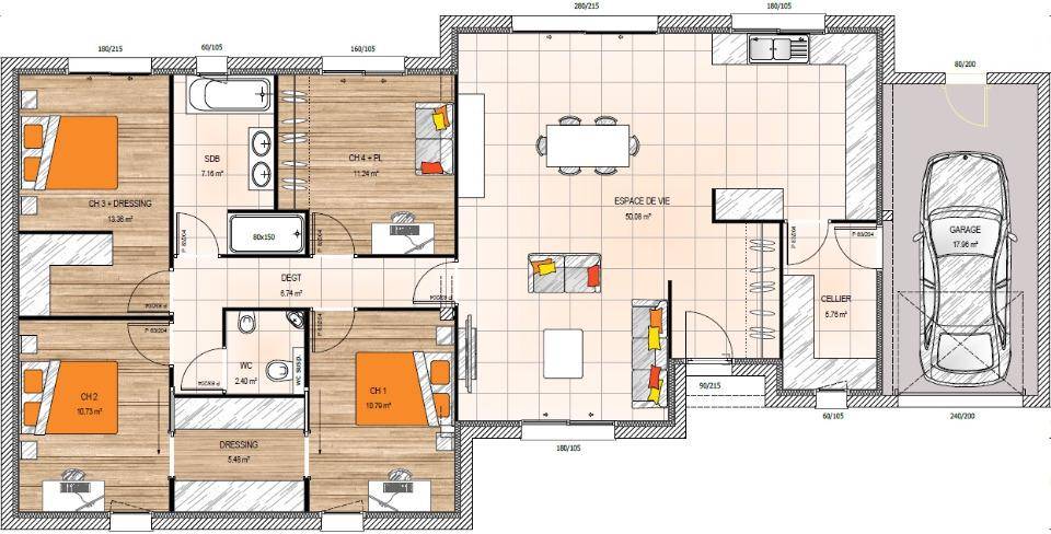 Programme terrain + maison à Écouflant en Maine-et-Loire (49) de 123 m² à vendre au prix de 350700€ - 4