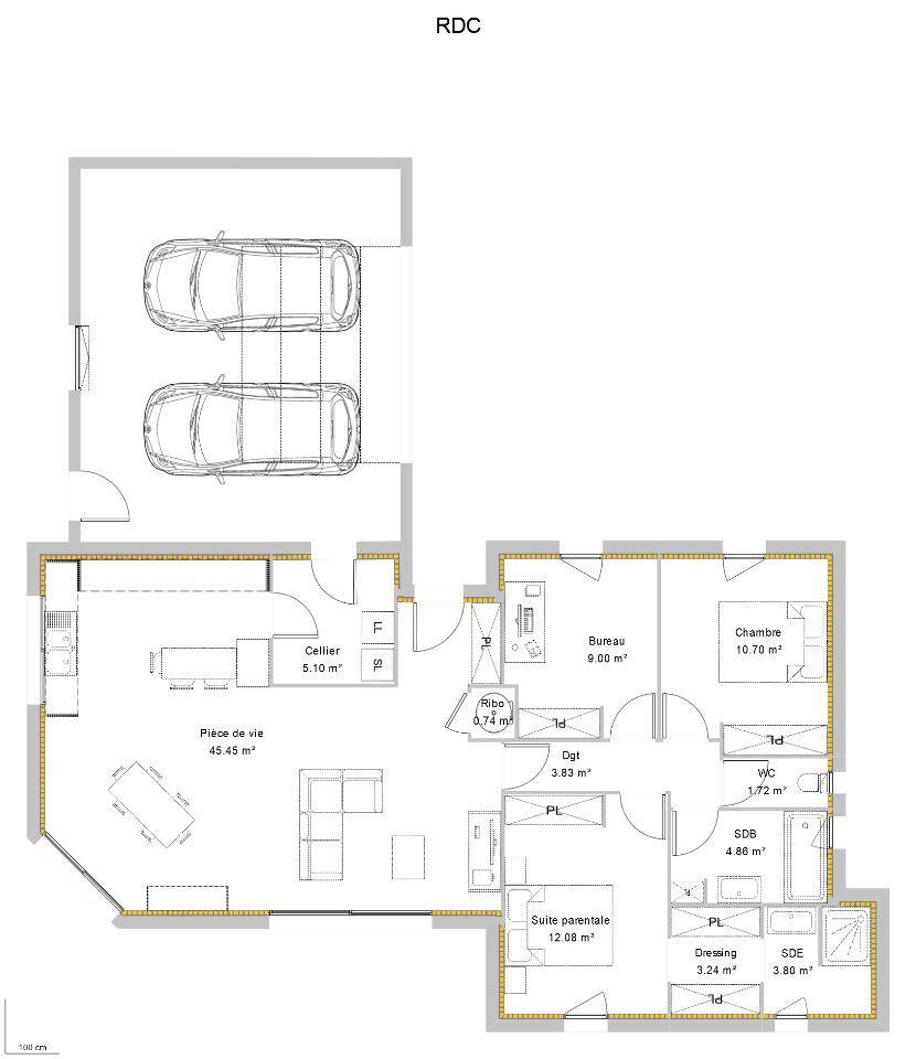 Programme terrain + maison à Lons en Pyrénées-Atlantiques (64) de 100 m² à vendre au prix de 280000€ - 4