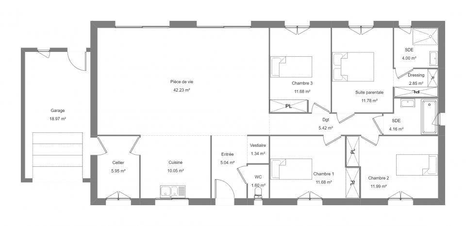 Programme terrain + maison à Ria-Sirach en Pyrénées-Orientales (66) de 130 m² à vendre au prix de 336000€ - 3