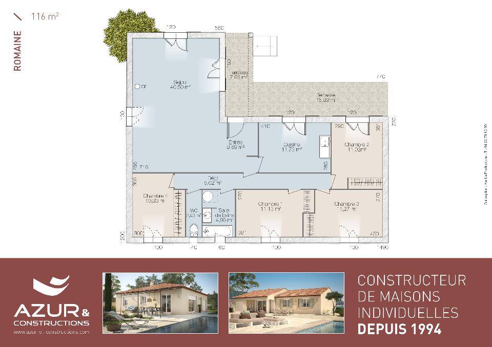 Programme terrain + maison à Les Pennes-Mirabeau en Bouches-du-Rhône (13) de 104 m² à vendre au prix de 425200€ - 4