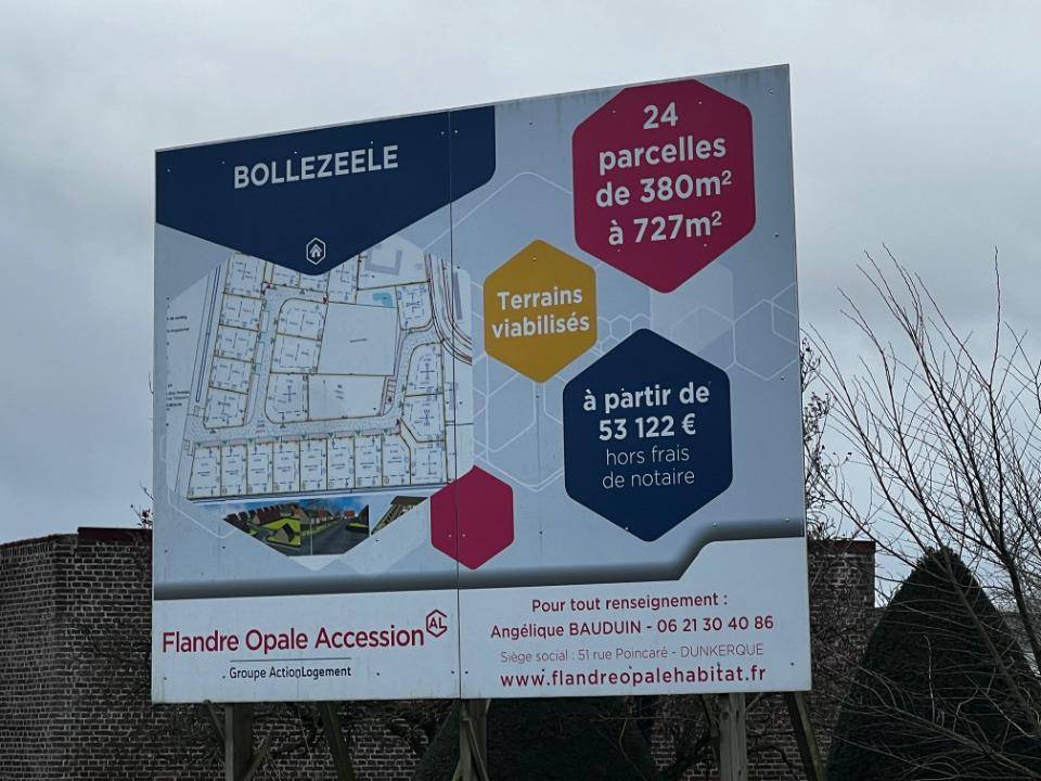 Terrain seul à Bollezeele en Nord (59) de 485 m² à vendre au prix de 53122€ - 1