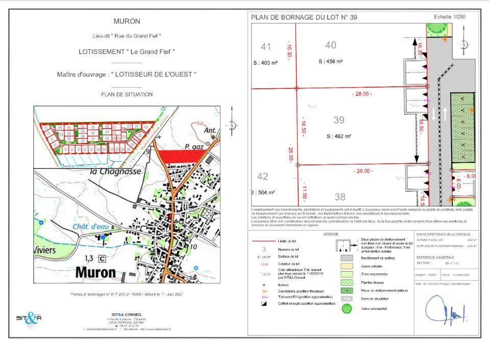 Terrain seul à Muron en Charente-Maritime (17) de 462 m² à vendre au prix de 43890€ - 2