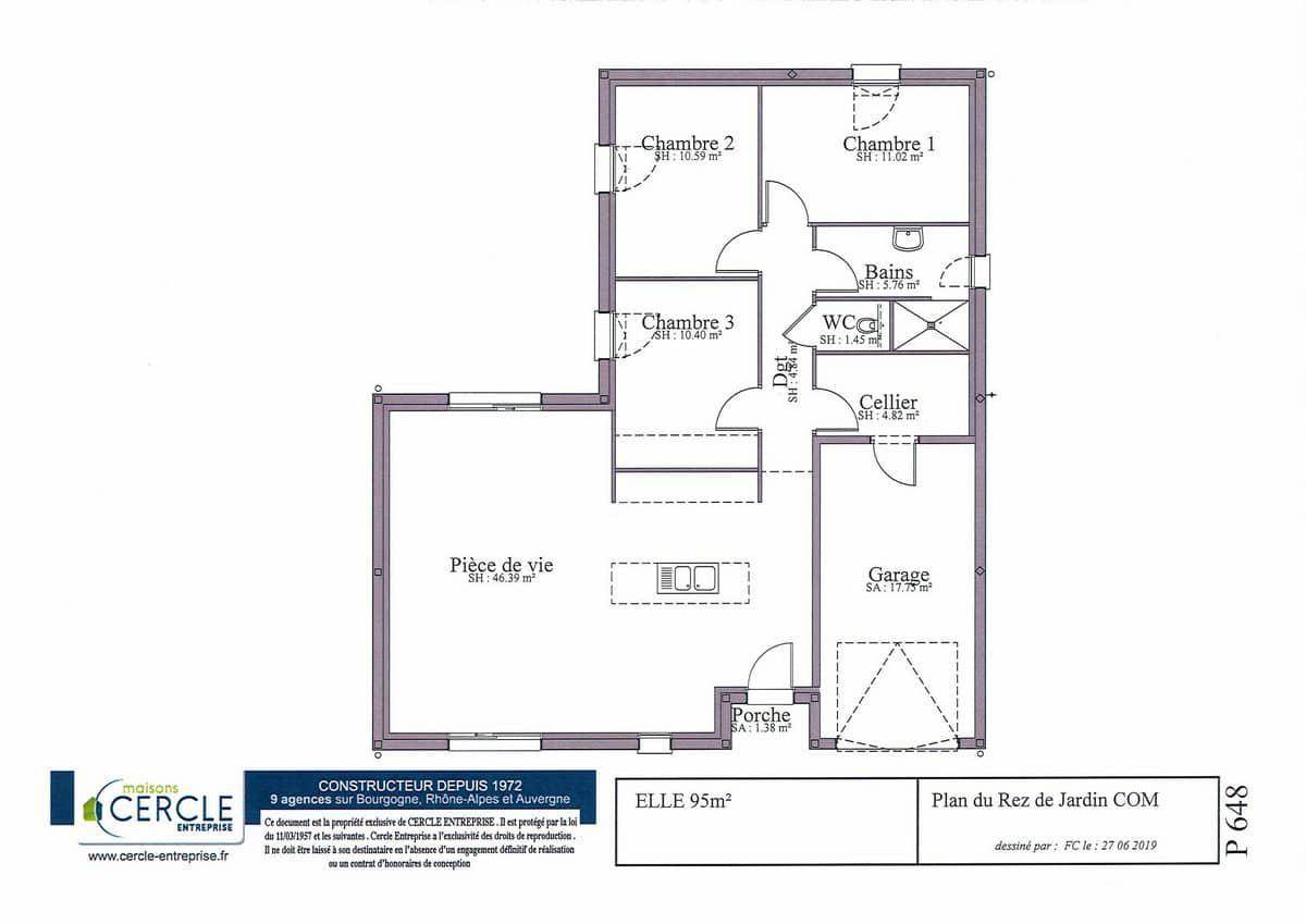 Programme terrain + maison à Vitry-en-Charollais en Saône-et-Loire (71) de 122 m² à vendre au prix de 230094€ - 4
