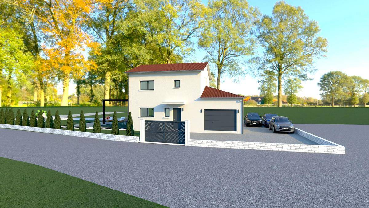Programme terrain + maison à Monthieux en Ain (01) de 104 m² à vendre au prix de 351000€ - 1