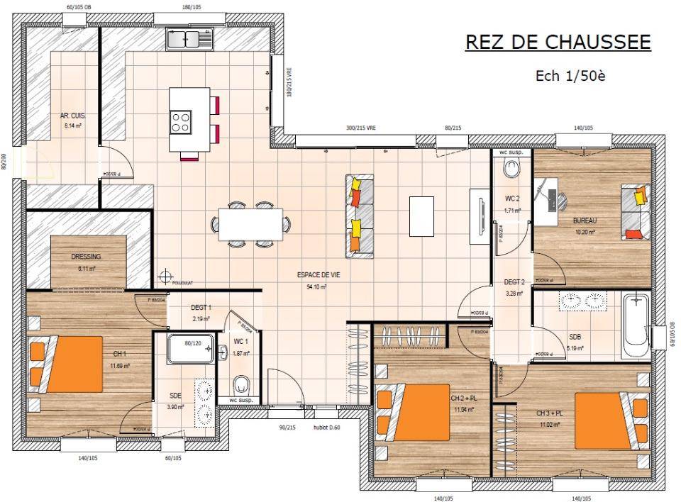 Programme terrain + maison à Mauges-sur-Loire en Maine-et-Loire (49) de 125 m² à vendre au prix de 307000€ - 4
