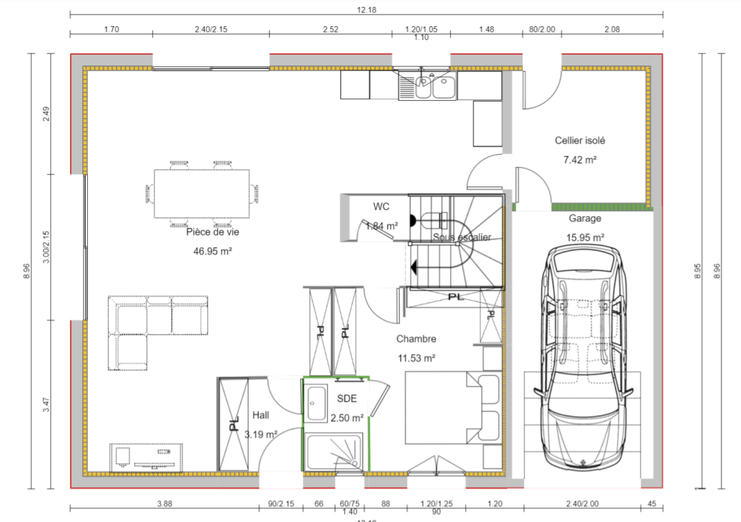 Programme terrain + maison à Fareins en Ain (01) de 118 m² à vendre au prix de 315000€ - 1