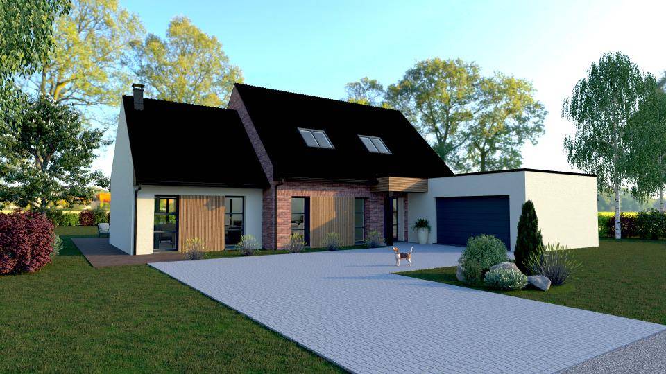 Programme terrain + maison à Lozinghem en Pas-de-Calais (62) de 165 m² à vendre au prix de 430000€ - 1