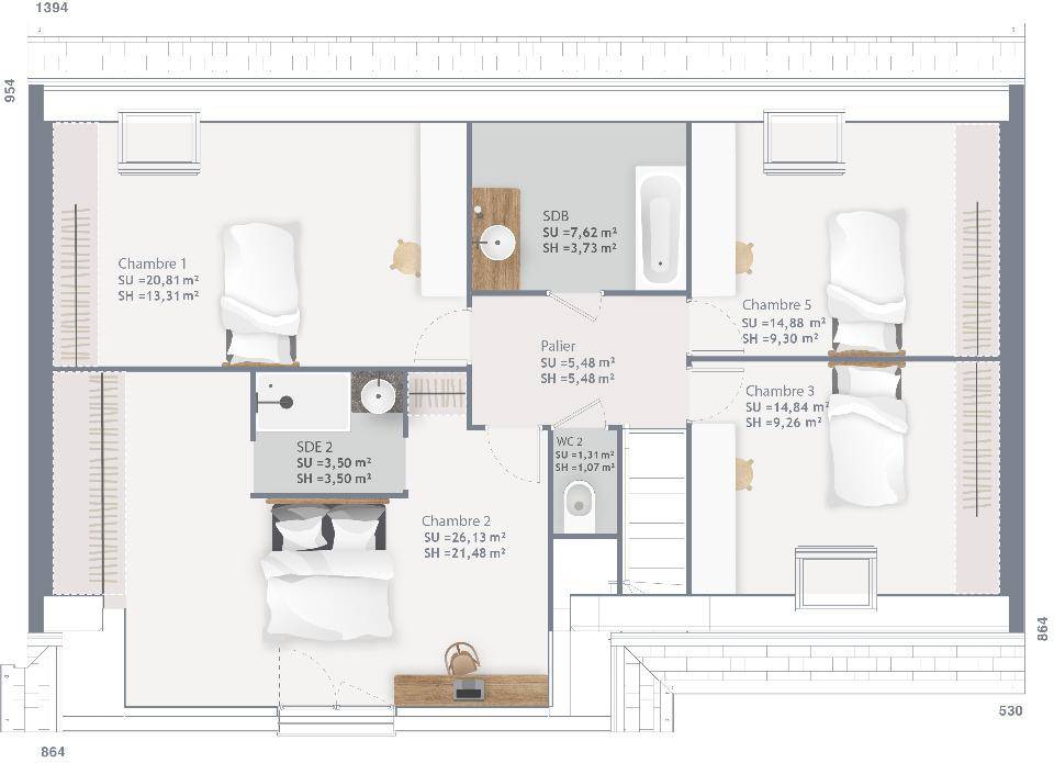 Programme terrain + maison à Sainghin-en-Weppes en Nord (59) de 150 m² à vendre au prix de 389000€ - 3