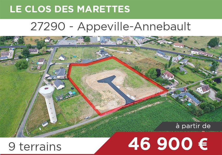 Terrain seul à Appeville-Annebault en Eure (27) de 1158 m² à vendre au prix de 50000€ - 2