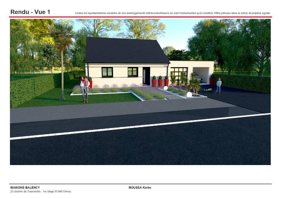 Programme terrain + maison à Milly-la-Forêt en Essonne (91) de 70 m² à vendre au prix de 270000€ - 1