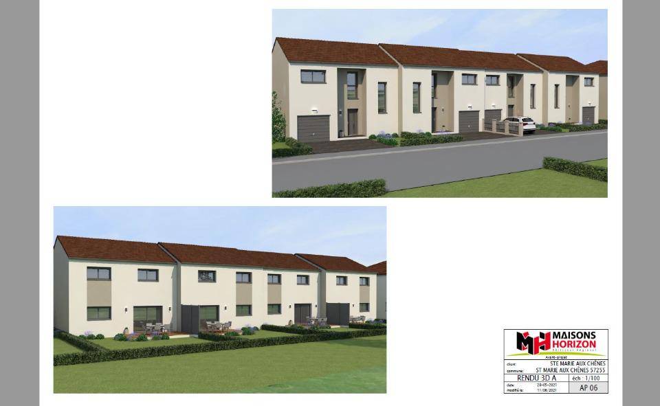 Programme terrain + maison à Sainte-Marie-aux-Chênes en Moselle (57) de 100 m² à vendre au prix de 252000€ - 1