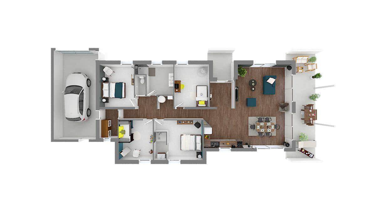 Programme terrain + maison à Sablé-sur-Sarthe en Sarthe (72) de 95 m² à vendre au prix de 227179€ - 4