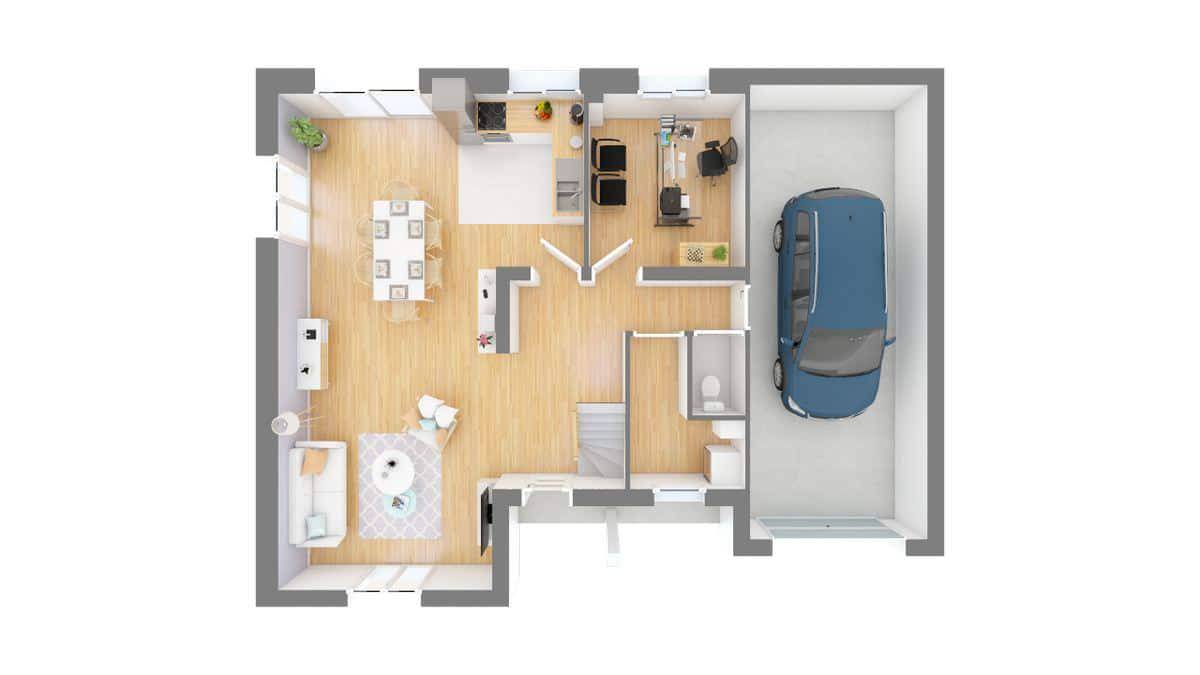 Programme terrain + maison à Montreuil-Bellay en Maine-et-Loire (49) de 99 m² à vendre au prix de 253609€ - 4