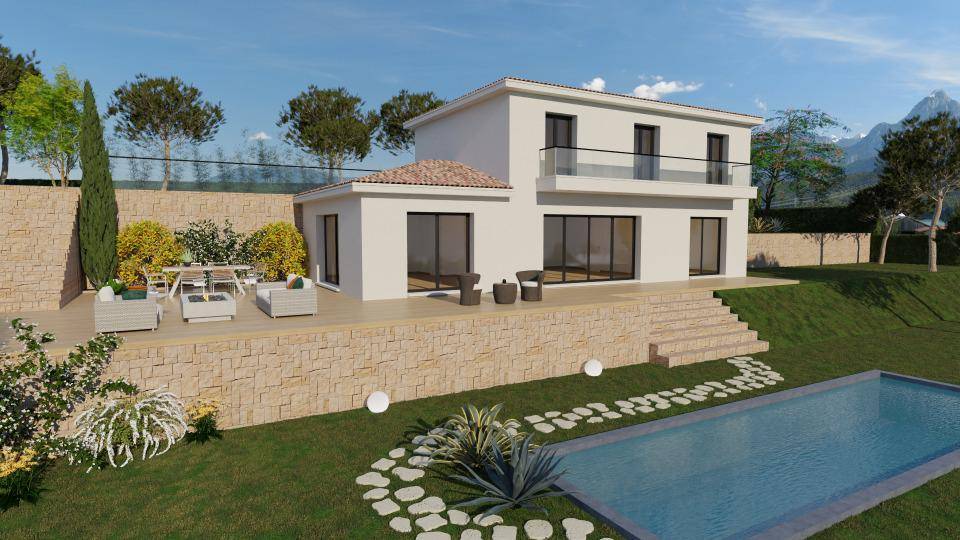 Programme terrain + maison à Roquefort-les-Pins en Alpes-Maritimes (06) de 130 m² à vendre au prix de 838000€ - 1