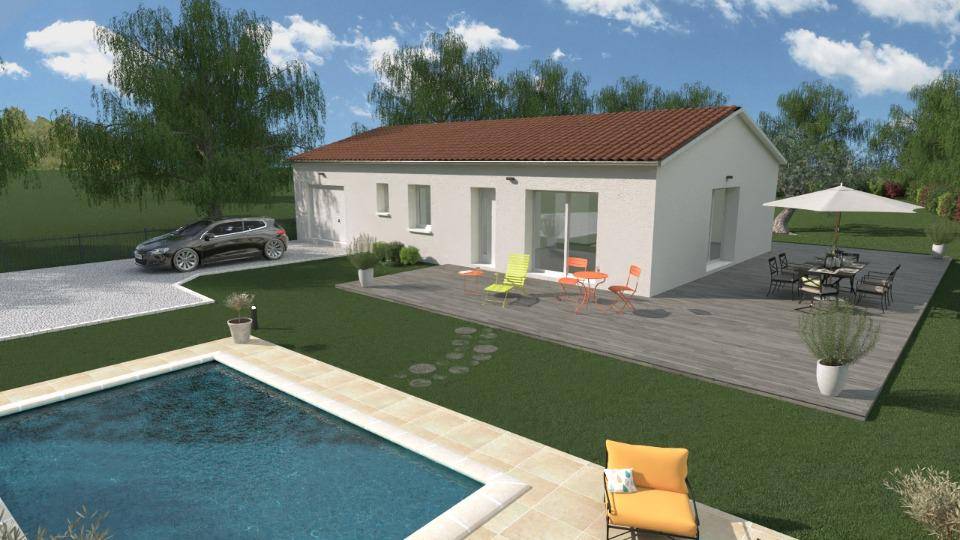 Programme terrain + maison à Champdieu en Loire (42) de 80 m² à vendre au prix de 267000€ - 1